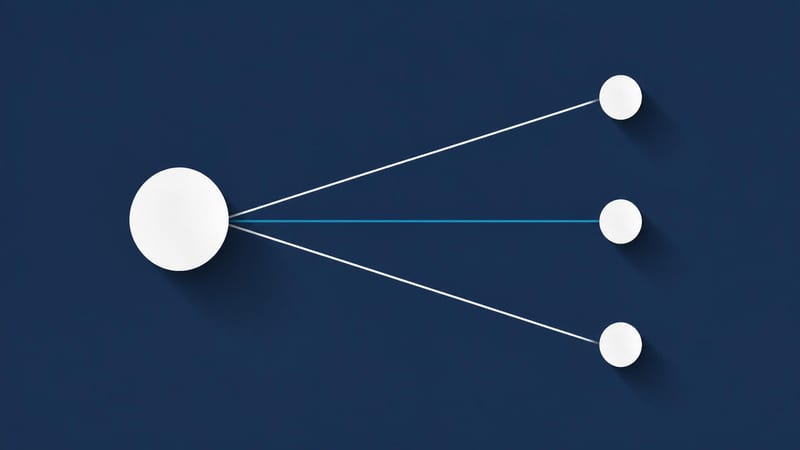 One circle fanning out to three smaller circles