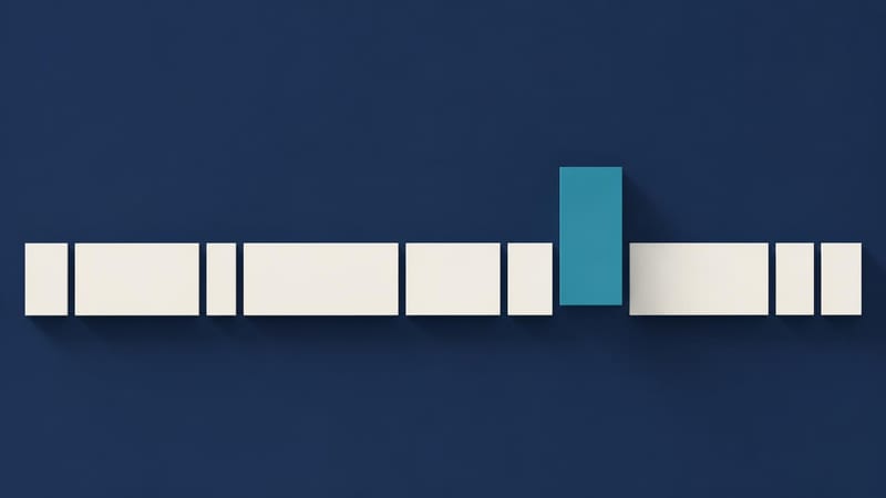 A segmented band with one segment lifted clear